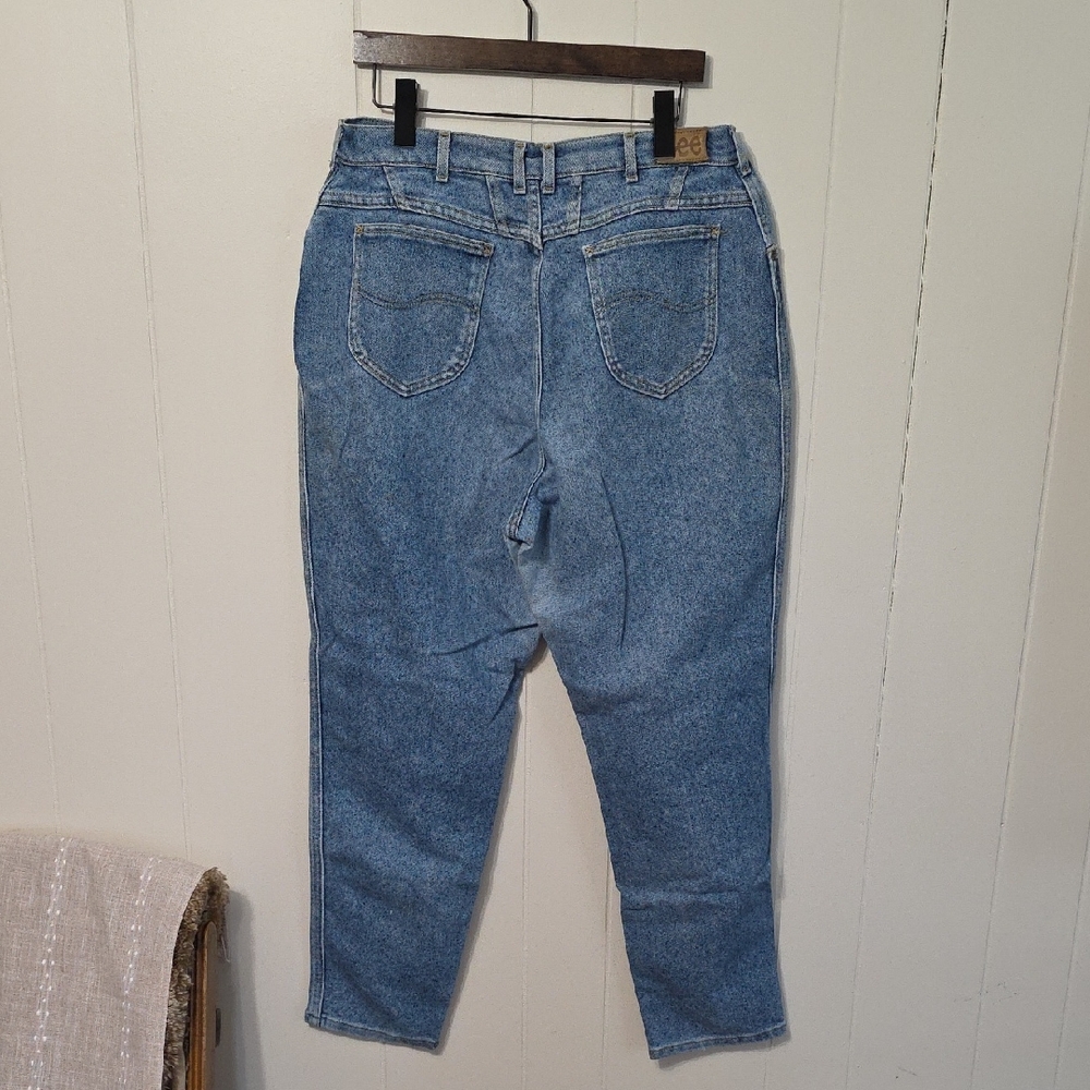 Vintage LEE Blue Super High Rise Cropped Jeans Womens 34 × 30 Sz 18 Med